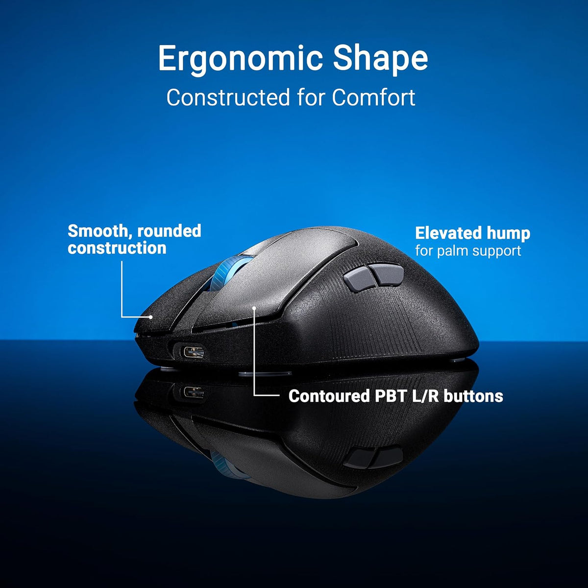 ASUS Ratón inalámbrico ROG Keris II Ace para juegos, ergonómico par...