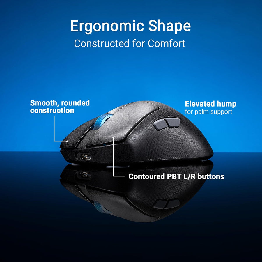 ASUS Ratón inalámbrico ROG Keris II Ace para juegos, ergonómico par...