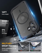 Miracase Funda para iPhone 17 de 6.3'', Protección Militar contra Caídas de Cuerpo Completo Bumper para Teléfono Exterior con Pantalla de Vidrio Integrada y Control de Cámara, Fácil Instalación, Sin
