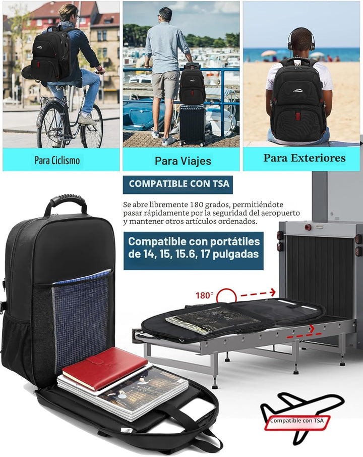 ProEtrade Mochila de viaje extra grande para portátil, antirrobo, p...
