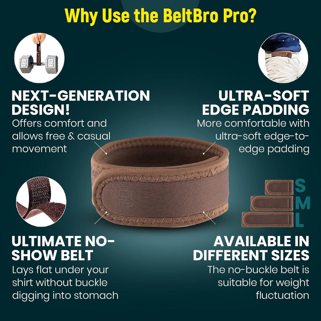 BeltBro Pro para hombres \u2013 Cinturón elástico sin hebilla BeltP...