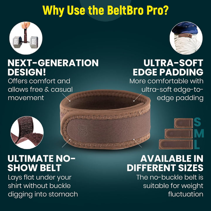 BeltBro Pro para hombres \u2013 Cinturón elástico sin hebilla BeltP...