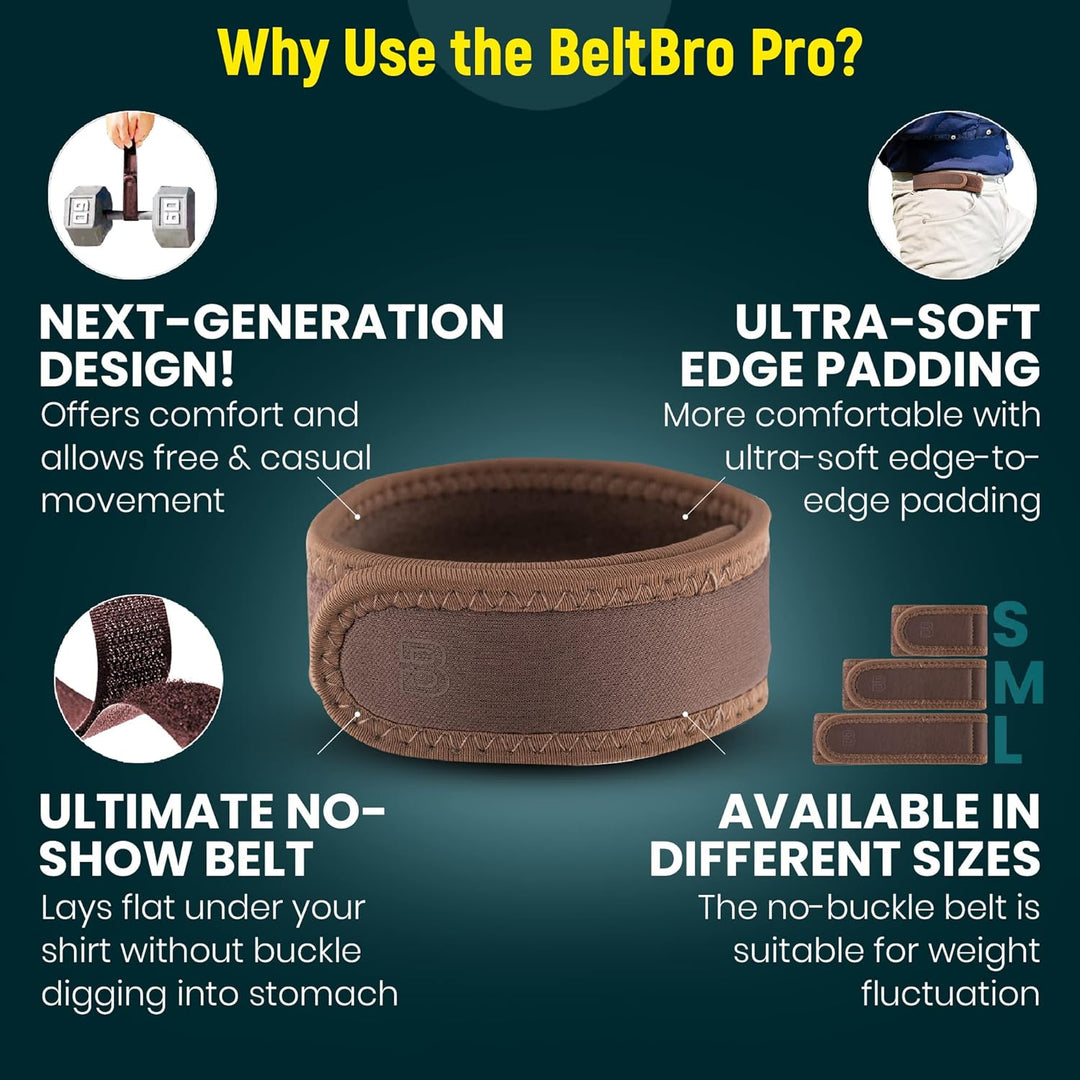 BeltBro Pro para hombres \u2013 Cinturón elástico sin hebilla BeltP...