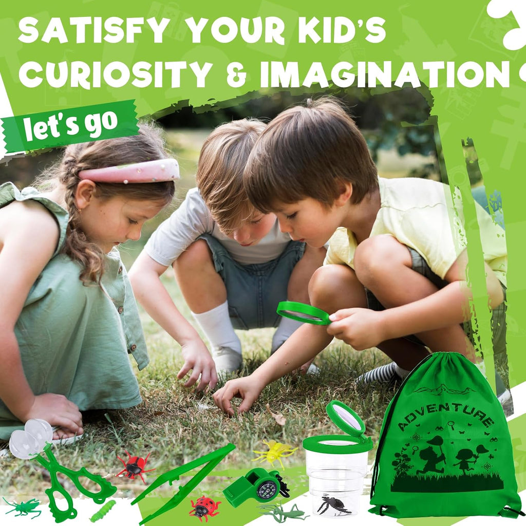 Kit de explorador para niños, atrapa insectos con prismáticos y chaleco de