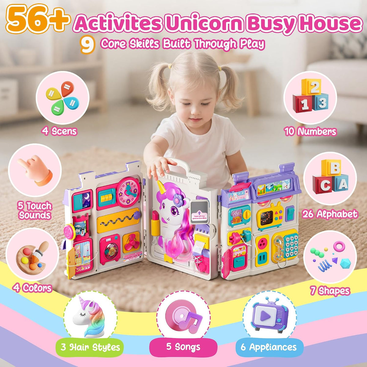 Busy Board - Tabla Montessori para más de 6 meses, juguete para