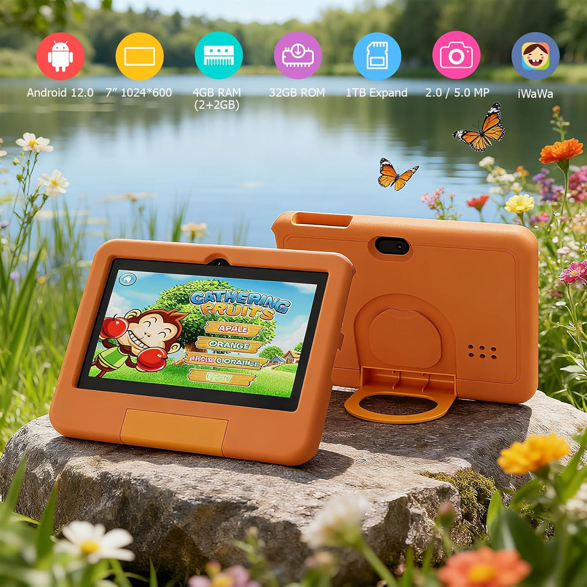 CUPEISI Tableta Android de 7 pulgadas con estuche, 4GB RAM 32GB