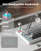 RedThunder Teclado mecánico inalámbrico K75 Pro para juegos, pantal...