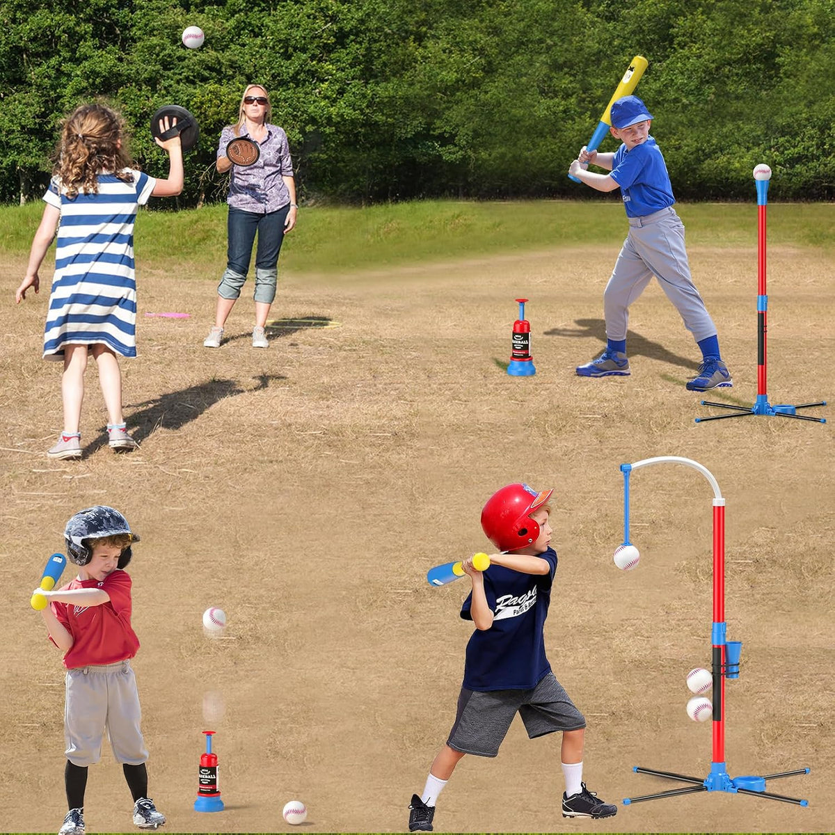 QDRAGON Juego de pelota 4 en 1 para niños de 3 a 5 años con juego de pelota