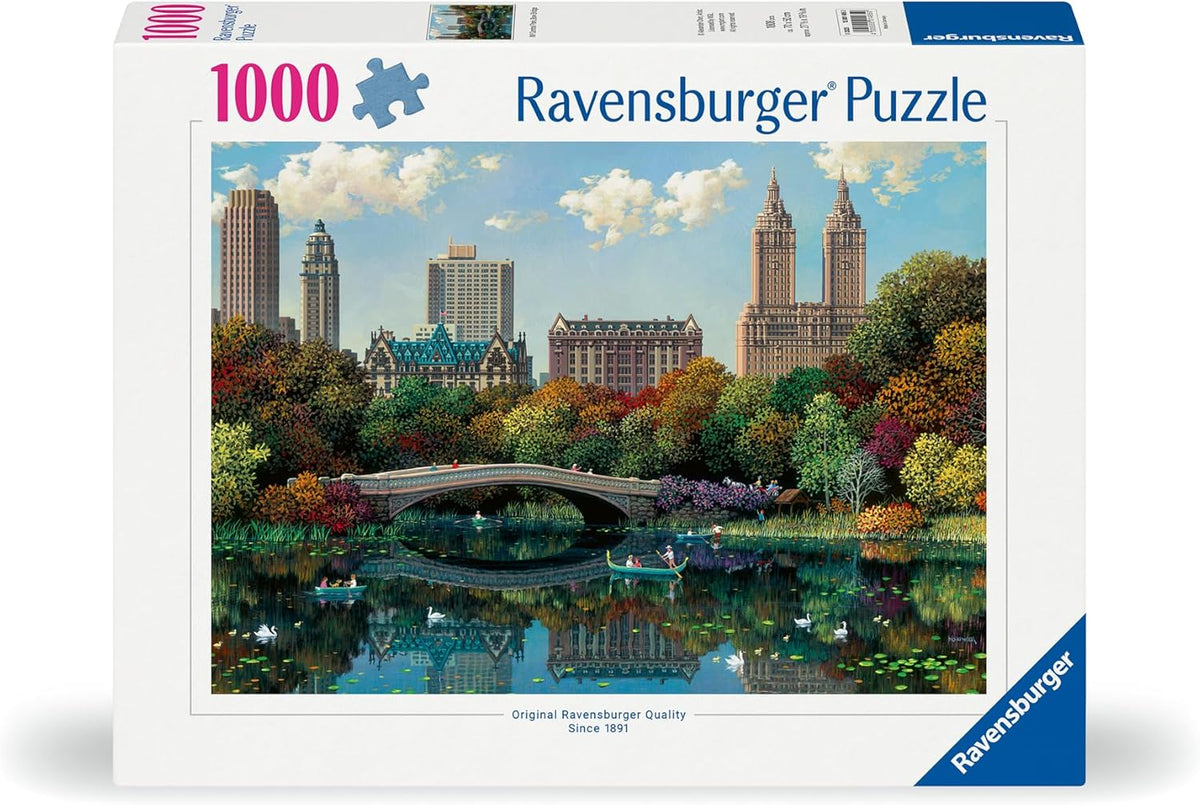 Ravensburger NY Central Park, Bow Bridge Rompecabezas de 1000 Piezas | Actividad Relajante | Piezas Únicas y Perfectamente Ajustadas, Rompecabezas Duradero para Adultos