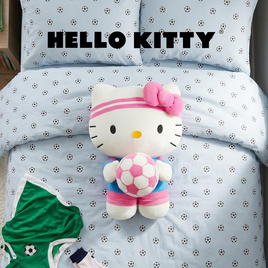 Hello Kitty Kids Bedding - Almohada súper suave y acogedora con balón de fútbol, torneo mundial 2026, (producto oficial) por Franco
