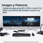 Kensington SD5700T Estación de acoplamiento Thunderbolt 4, Dual 4K, 90W PD - Compatible con Windows y Mac OS (K35175NA)