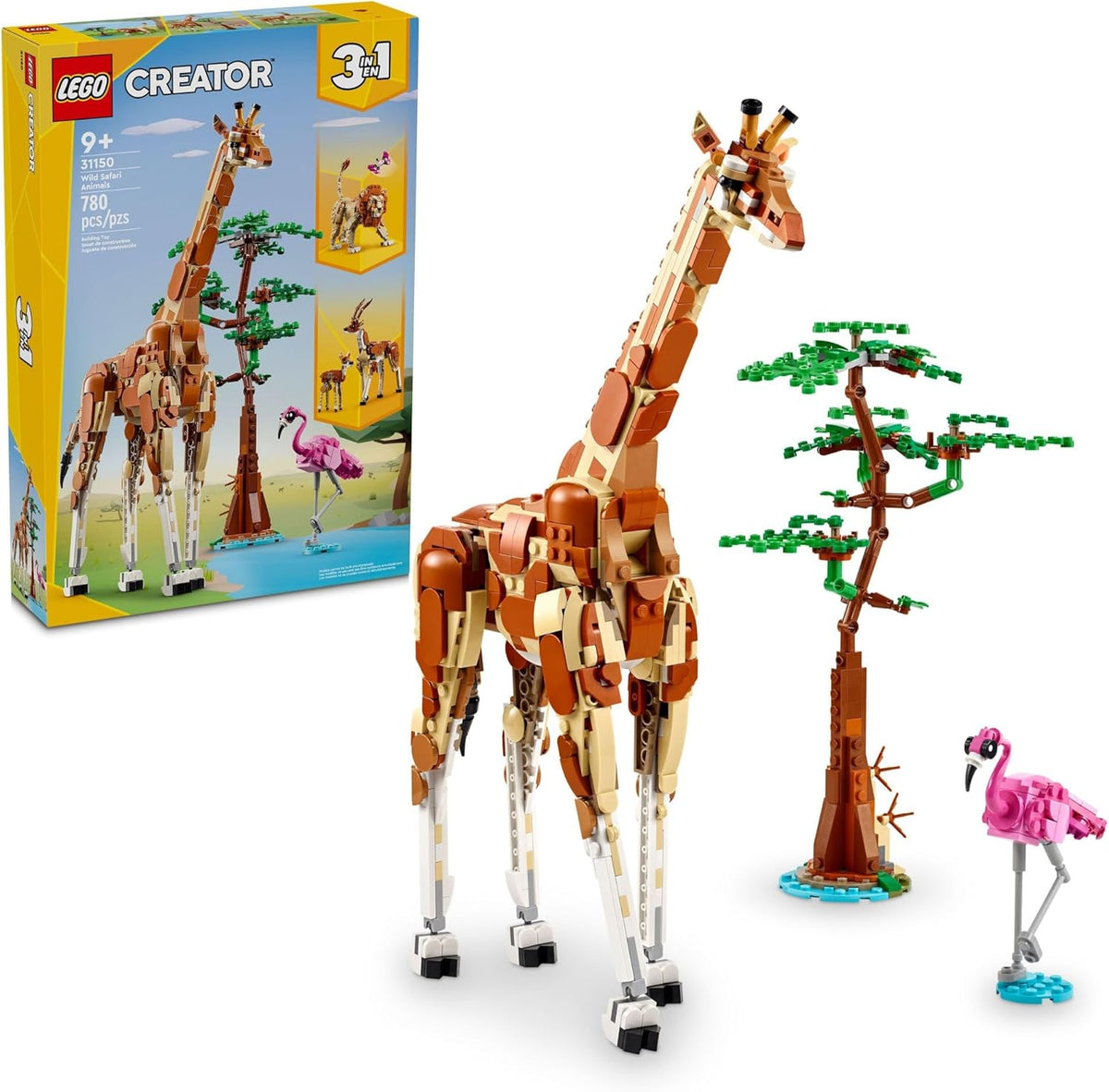 LEGO Creator 31150 - Animales de safari salvajes 3 en 1, se reconst...