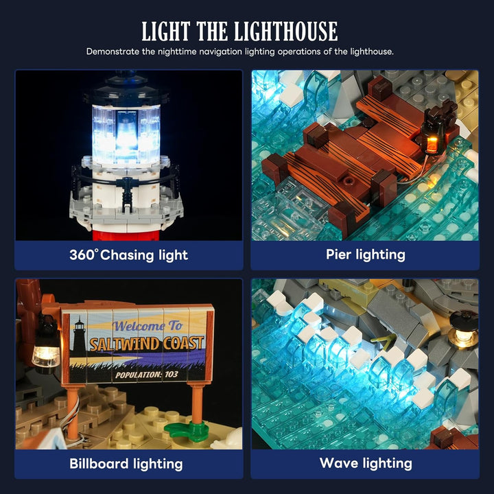 City Sunrise Lighthouse - Juego de ladrillos de