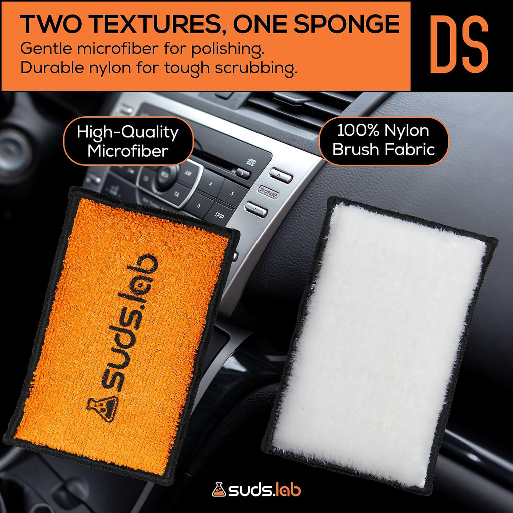 Suds Lab DS - Esponja exfoliante para detalles, almohadilla de microfibra