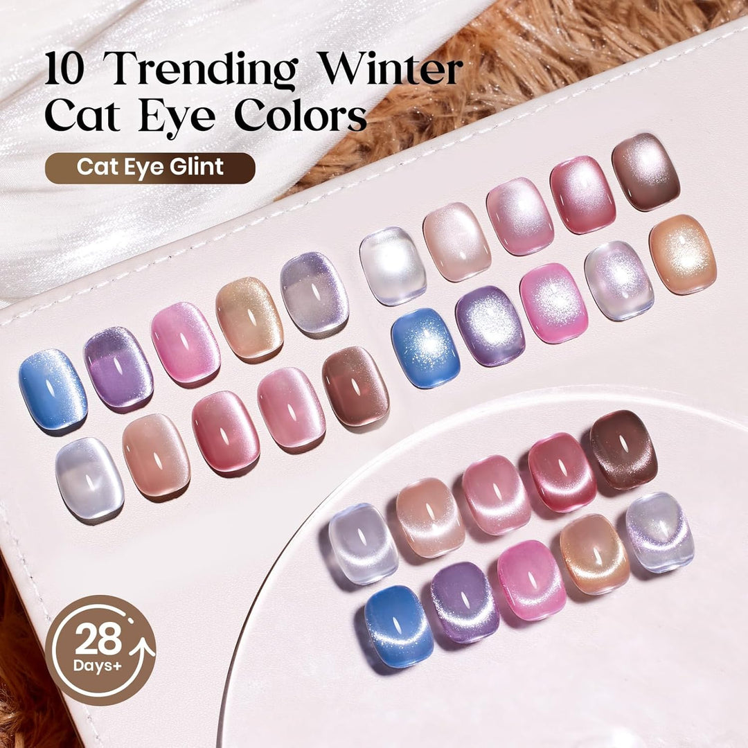 Beetles - Juego de esmaltes de uñas de gel de ojo de gato, 10 color...