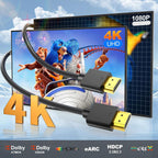 Cable HDMI de 6 pies, paquete de 10, blindado 4K HDMI 2.0 cable CL3