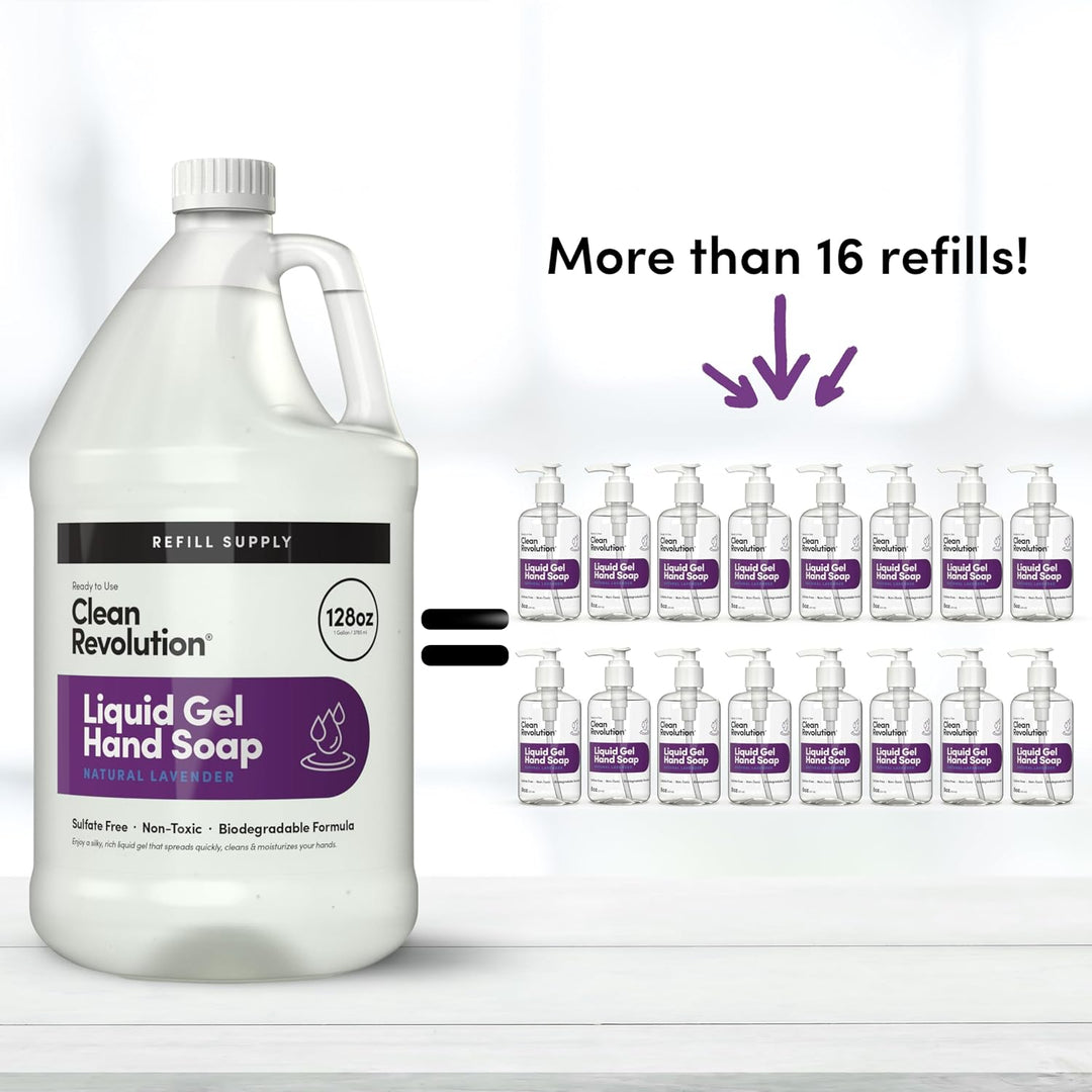 Clean Revolution Jabón de manos en gel líquido, líquido rico en sed...