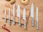 WÜSTHOF Gourmet Grey - Juego de bloque de cuchillos de 7 piezas, color blanco lavado