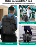 BAGSMART Bolsa para laptop 3 en 1 para hombres, maletín para comput...