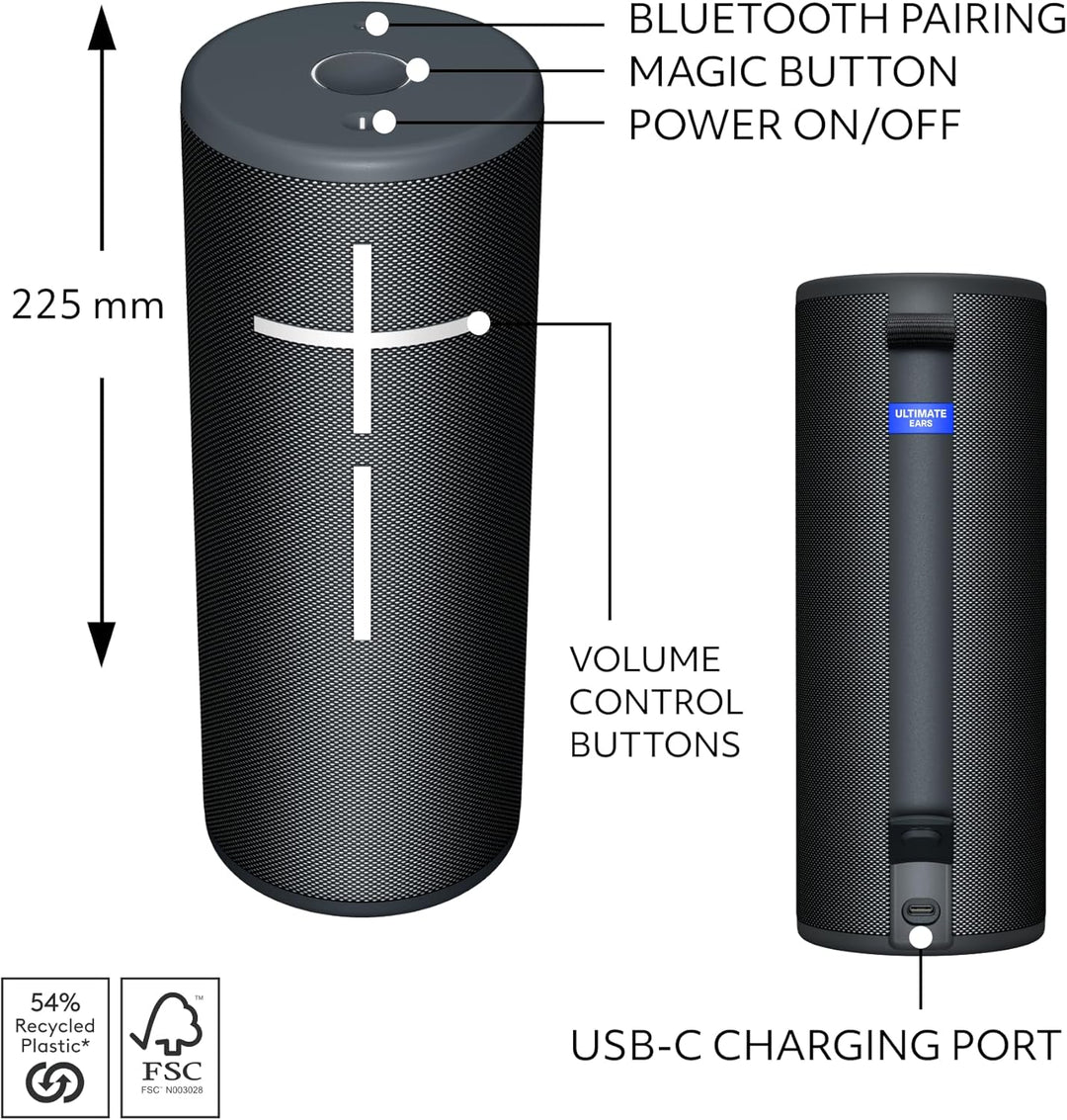 Ultimate Ears MEGABOOM 4 Altavoz Bluetooth portátil impermeable, so...