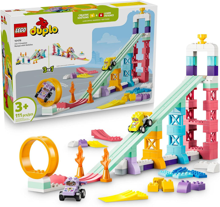 LEGO DUPLO Town Rampas Creativas 3 en 1 con Vehículos 10478 | Jugue...