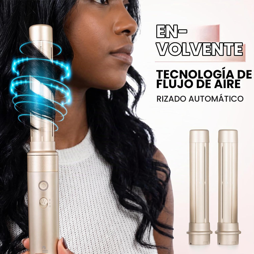 ELLA BELLA® Estilizador profesional de aire caliente 6 en 1 • Potente juego de secador de pelo y alisador • Estilo sin daños por calor • Secado rápido rizador voluminizador alisado • Incluye funda