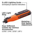 Beyond by BLACK+DECKER - Herramienta giratoria 8 V MAX* con kit de accesorios, versátil, inalámbrica, 35 piezas (BCRT8K35APB)