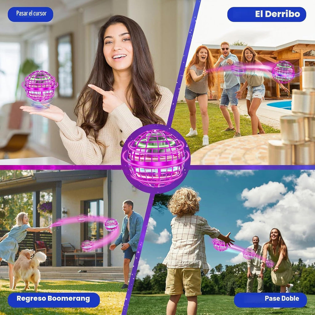 Bola de orbe voladora 2026 Juguetes Soaring Hover Boomerang Spinner controlado a mano, mini dron cósmico globo giratorio para niños, juguete para mosca al aire libre, regalo de cumpleaños