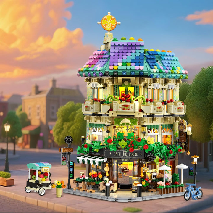 Flower Cafe - Juego de construcción de casa con luces 1876
