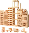 Juego de bloques de construcción de madera, juguetes de construcción de bloques de tablones de 200 piezas, juguete educativo de madera STEM para niños y niños pequeños