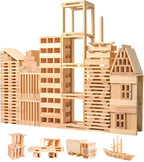 Juego de bloques de construcción de madera, juguetes de construcción de bloques de tablones de 200 piezas, juguete educativo de madera STEM para niños y niños pequeños