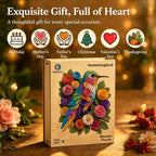 Rompecabezas de madera para adultos, rompecabezas florales de colibrí para adultos, 200 piezas, rompecabezas de madera únicos en forma de animal, divertido rompecabezas desafiante, regalo