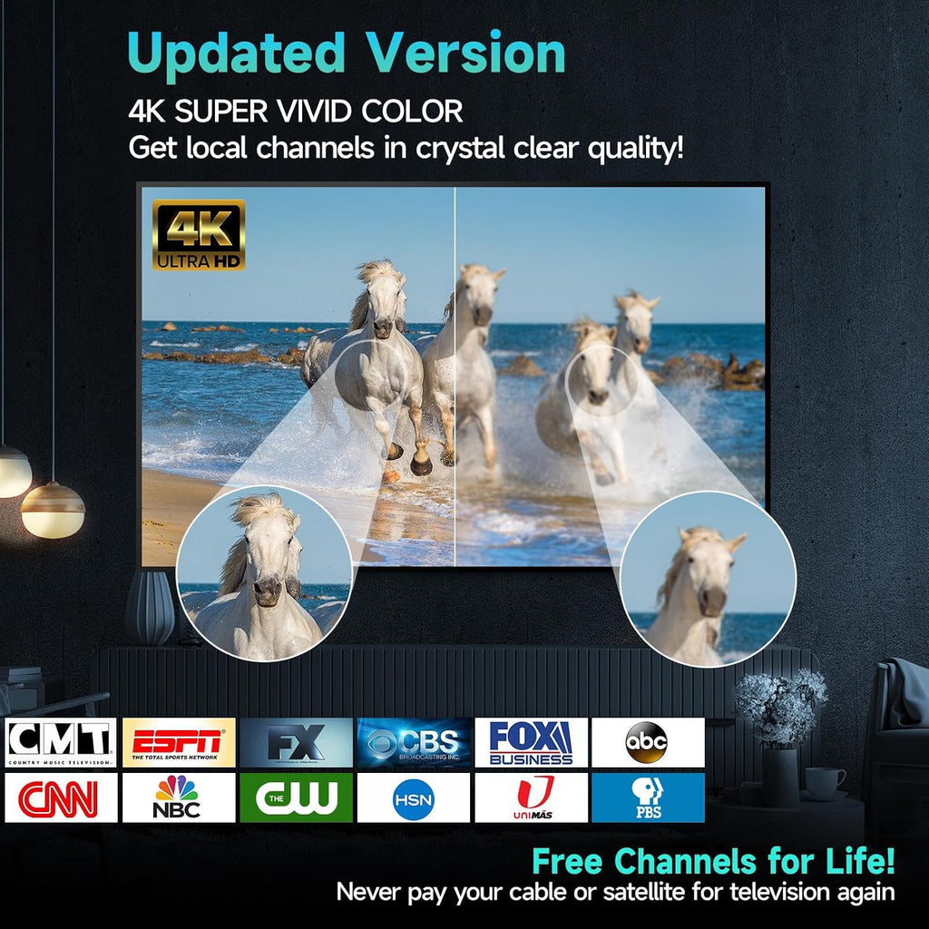 Antena de TV 6000+ millas, 8K 4K HDTV