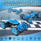 Gesture RC Car, juguete de acrobacias RC con detección de gestos para niños de 6 a 12 años, control remoto de mano 4WD de 2.4 GHz con luces y música, deriva con rotación de 360° todoterreno