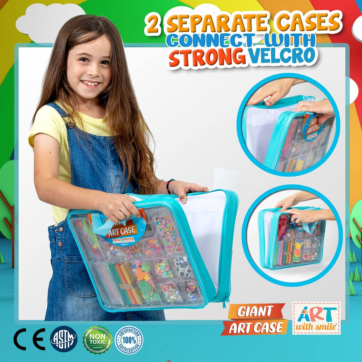 Suministros de artes y manualidades para niños, más de 1600 piezas de kits de manualidades para niños, proyecto de manualidades escolares de bricolaje para niños de 4, 5, 6, 7, 8 a 12 años, regalos de Navidad para niñas y niños, manualidades para niñas de