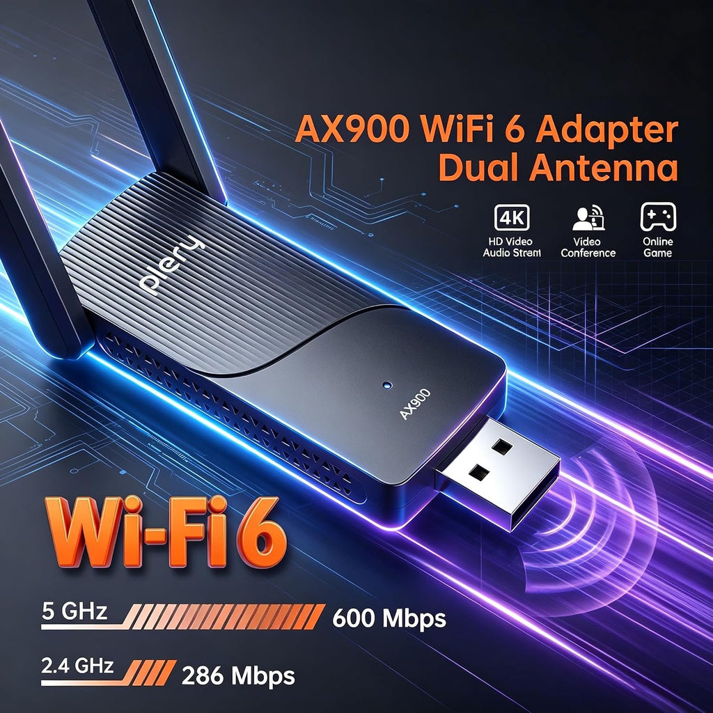 AX900 WiFi 6 Adaptador USB para PC de escritorio, doble banda (5 GHz