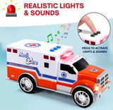 Juego de vehículos de emergencia de juguete para niños con