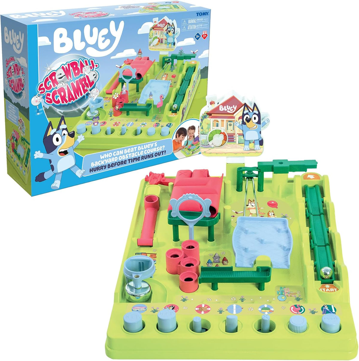 TOMY Bluey Screwball Scramble Juego de laberinto de mármol