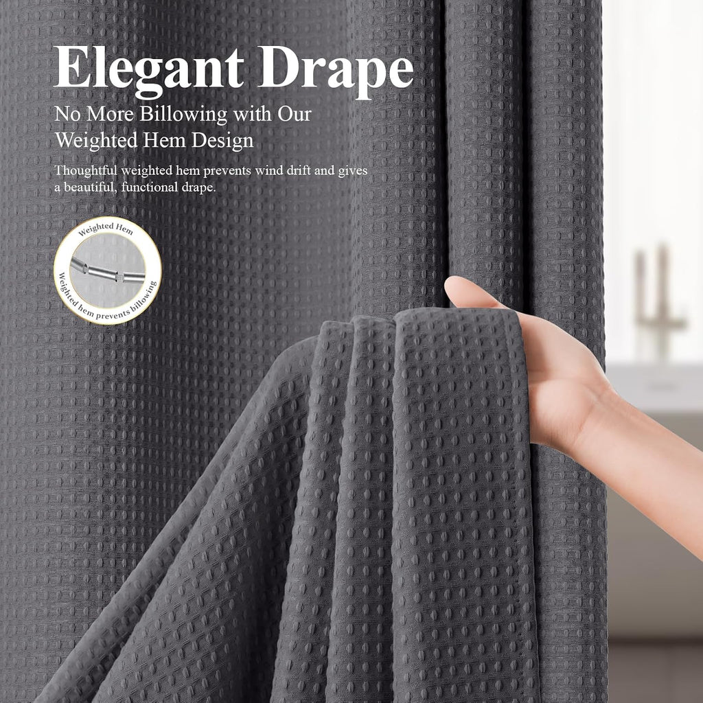 Set de Cortina de Ducha 3 en 1 con Forro 72x72 Gris Carbón
