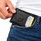 Cartera minimalista delgada para hombre, tarjetero de bolsillo frontal
