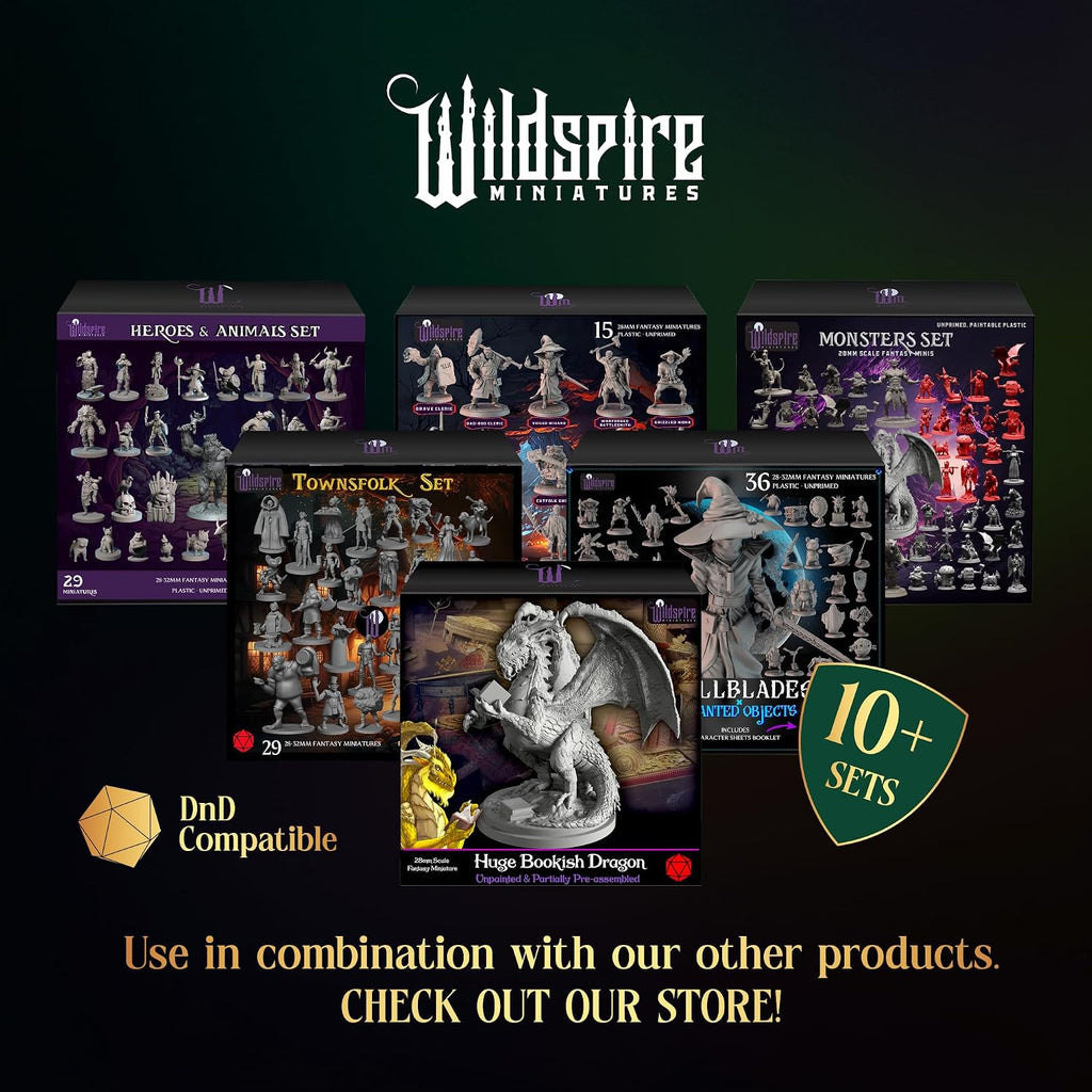 Encuentros clásicos - Set de expansión I - 60 miniaturas icónicas DND a granel, monstruos sin pintar, miniaturas DND para juegos de mesa RPG, miniaturas D&D, figuritas de fantasía, miniaturas de