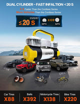 GSPSCN - Inflador digital de neumáticos 12V Compresor de aire portá...