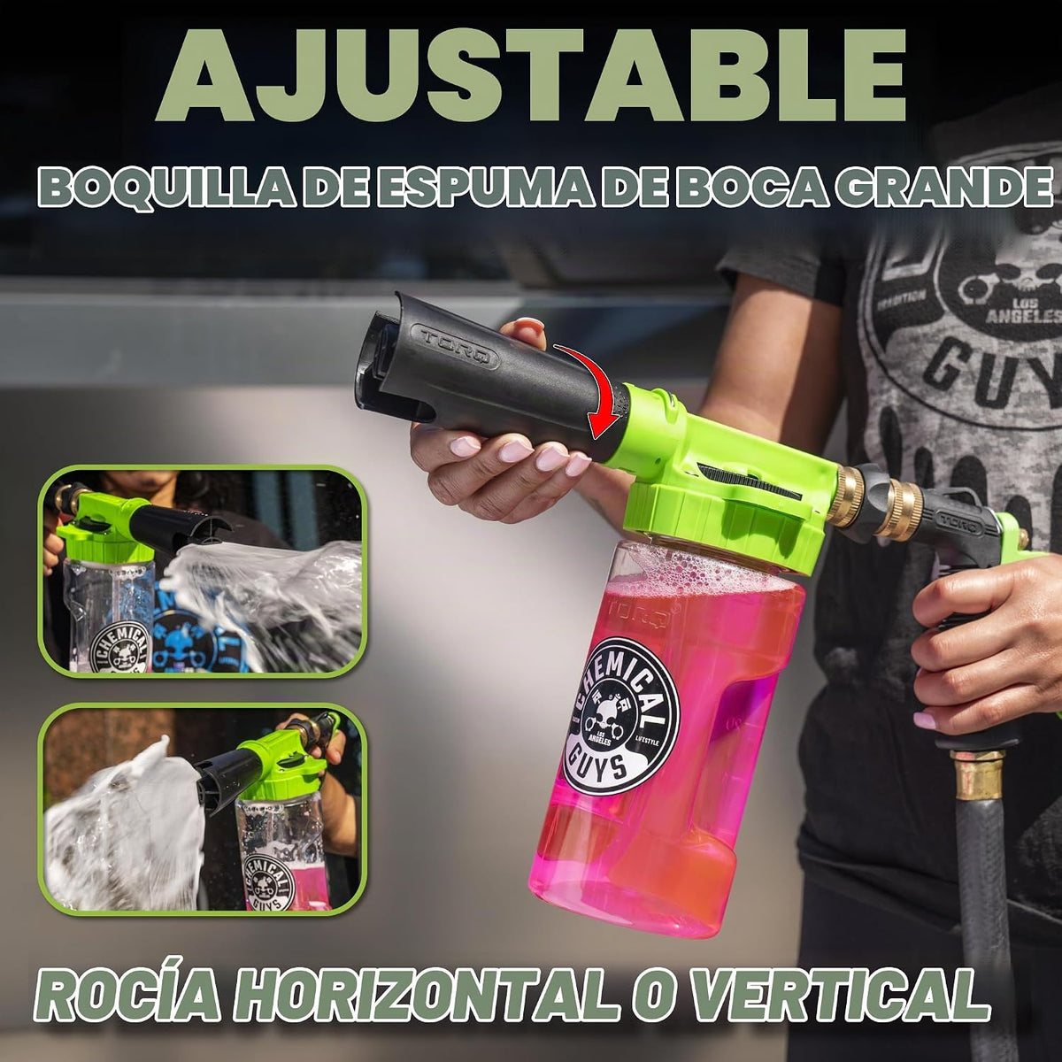 Chemical Guys, TORQ Foam Blaster 6 cañones, accesorio de manguera de jardín para automóviles