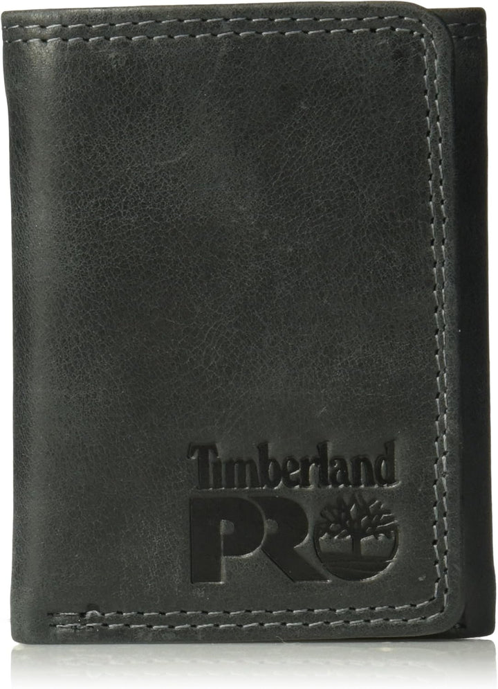 Timberland PRO - Cartera triple de cuero para hombre con ventana pa...