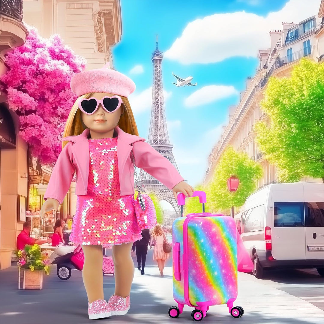 Accesorios de ropa para muñecas americanas de 18 pulgadas, maleta d...