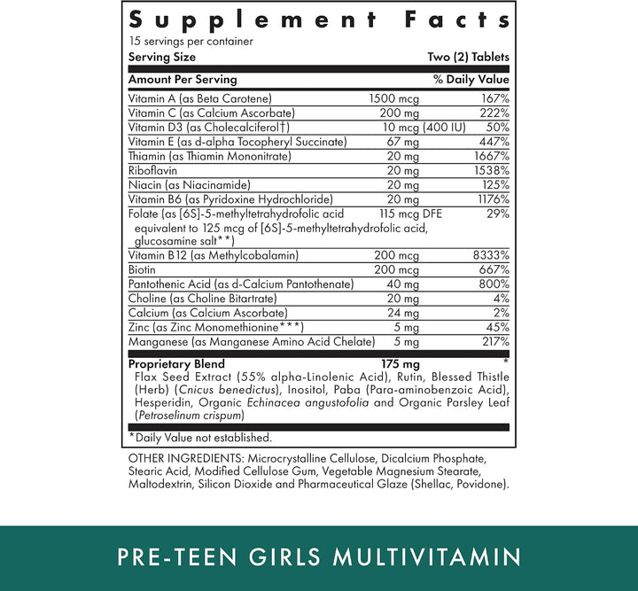 MICHAEL'S Health Naturopathic Programs Pre-Teen Girls - 30 tabletas...
