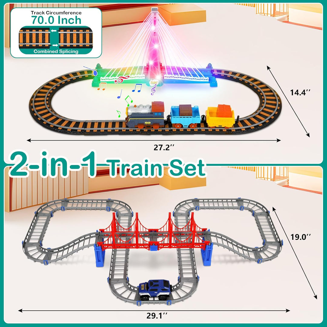 Juego de tren eléctrico para niños de 4 a 8 años con juego