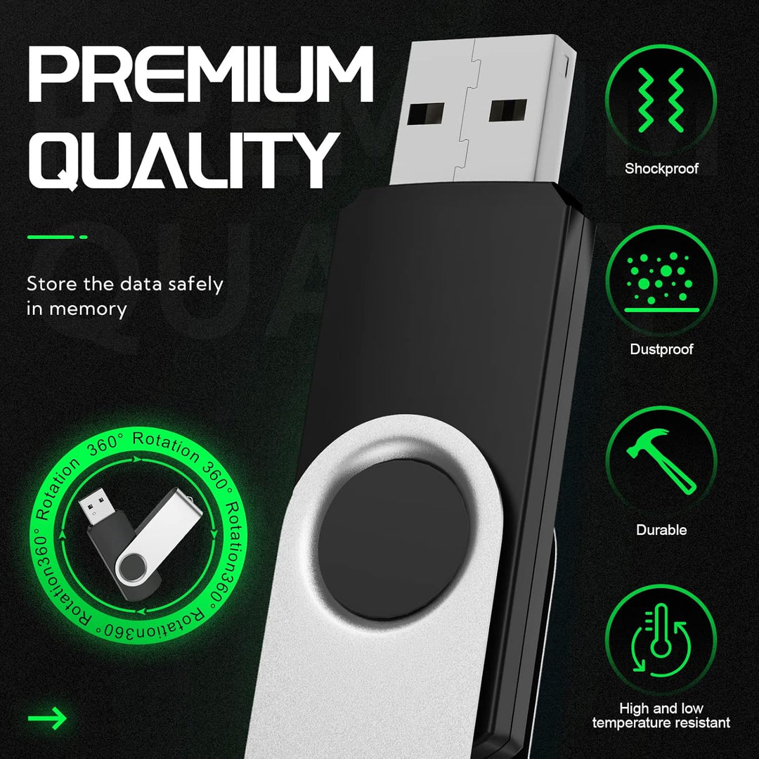 FEBNISCTE Unidad flash de 16 GB, paquete de 10 unidades, memoria US...