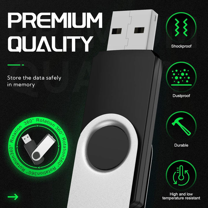 FEBNISCTE Unidad flash de 16 GB, paquete de 10 unidades, memoria US...
