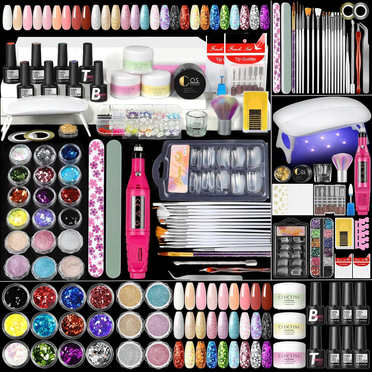 Kit de uñas acrílicas para principiantes con todo profesional, 3 pi...